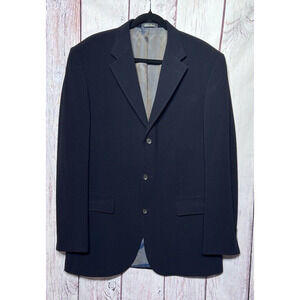 Vintage Oscar de la Renta Men's Sport Coat Black Wool Jacket Blazer Size 42L